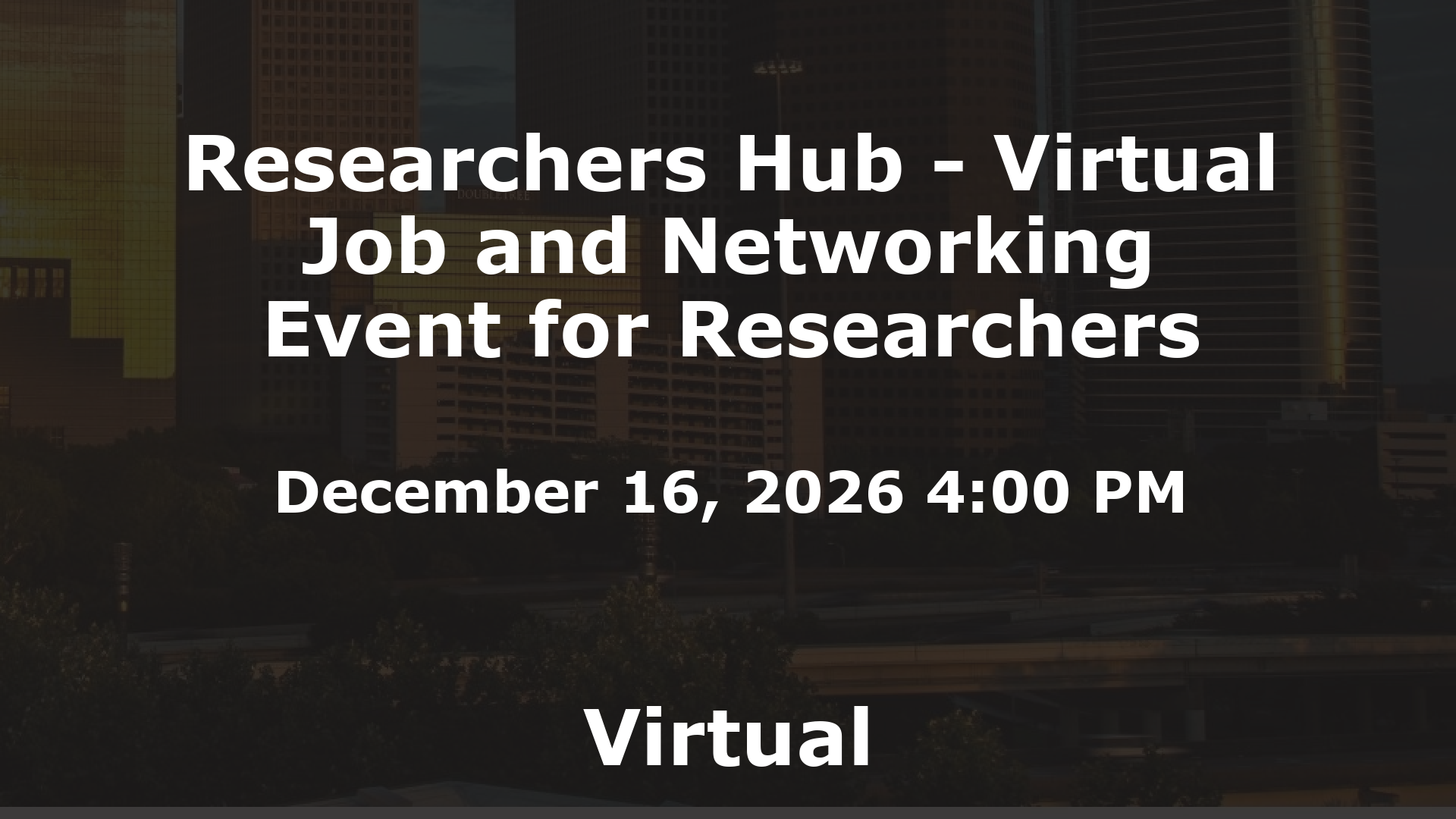 Researchers Hub - Virtual Job and Networking Event for Researchers event image